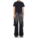 Plaid Overlay Sweatpant