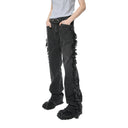 Distressed Flared Tassel Jeans