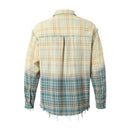 Gradient Plaid Frayed Shirt