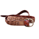 Weave Copper Leather Belt