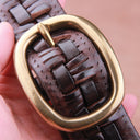 Weave Copper Leather Belt