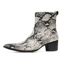 Leather Snakeskin Boots