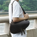 Brown Leather Saddle Bag