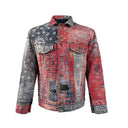 Veste cargo patchwork en jean