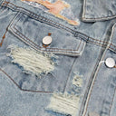 Veste cargo patchwork en jean