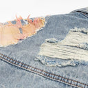 Veste cargo patchwork en jean