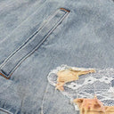 Veste cargo patchwork en jean