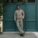 Plaid Mock Puffer Jacket