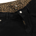 Leopard Stacked Denim Jeans