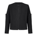 Unfold Pleated Zip-Up Shirt