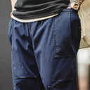Pantalones de cuero cromado negro