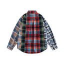 Camisa deshilachada con cuadros degradados