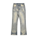 Flared Washed Denim Jeans