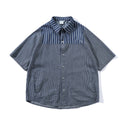 Striped Cargo Denim Shirt