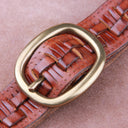 Weave Copper Leather Belt