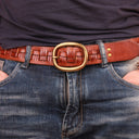 Weave Copper Leather Belt