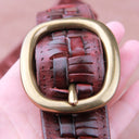 Weave Copper Leather Belt