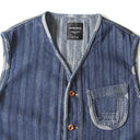 Indigo Striped Denim Vest