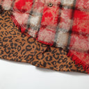 Leopard Fray Plaid Shirt