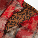 Leopard Fray Plaid Shirt