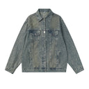 Washed Rhinestone Denim Jacket