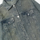 Washed Rhinestone Denim Jacket