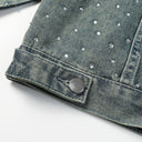 Washed Rhinestone Denim Jacket