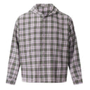 Frayed Plaid Hooded Shirt