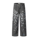 Pantalones de cuero cromado negro