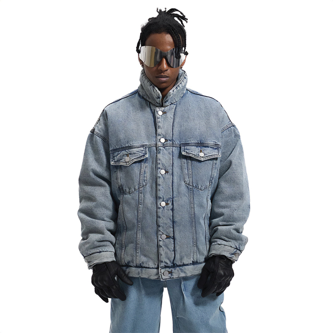 ジャケット・アウター BELPER / puffleed collar denim jacket Puffer Denim Jacket – Attere