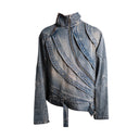 Veste cargo patchwork en jean