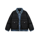 Veste cargo patchwork en jean