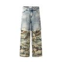 Distressed Camouflage Cargo Jeans