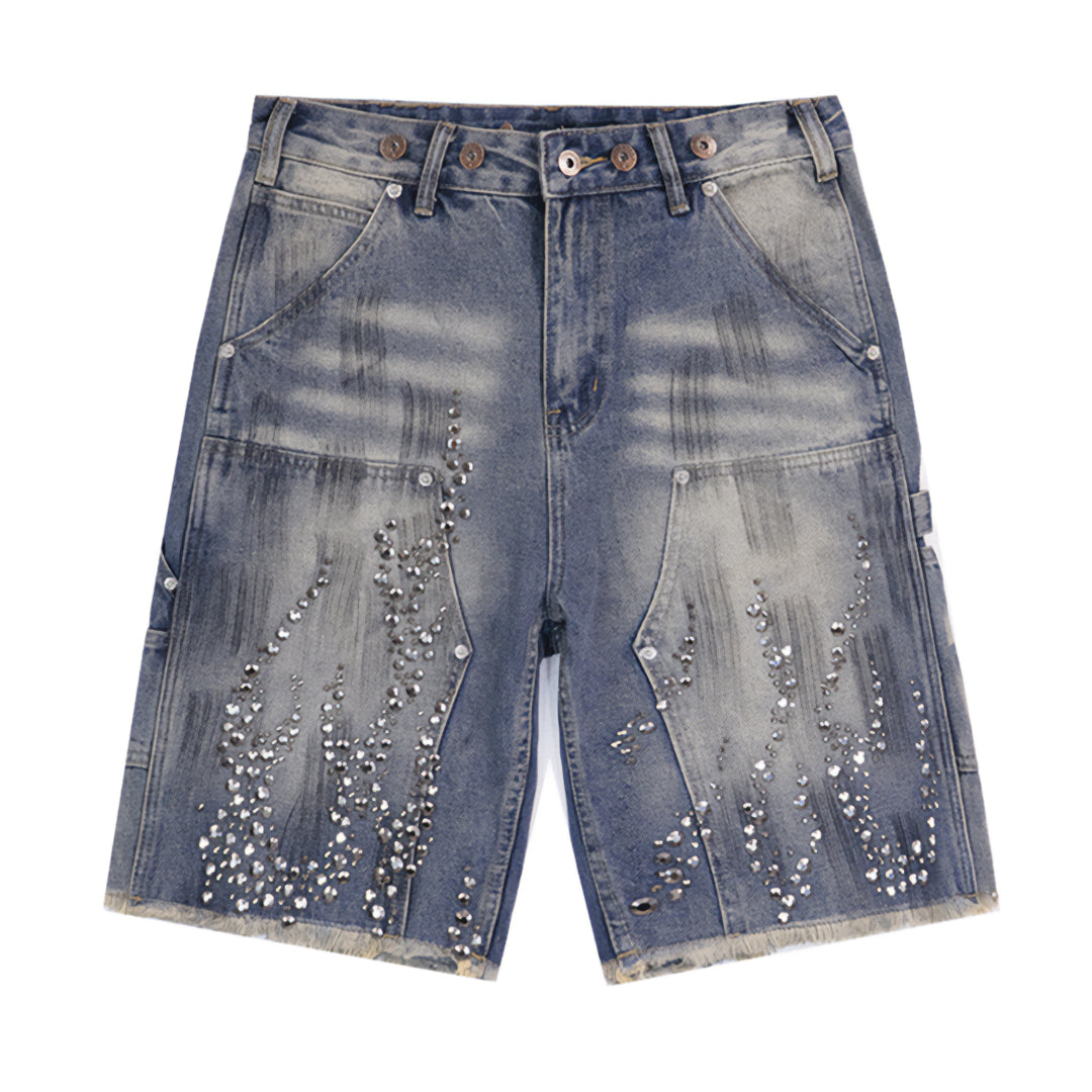 [NOT4NERD] Flame Applique Bermuda Denim Shorts ☆送料込☆ Flame Applique Bermuda Denim Shorts - Black - NOT4NERD