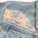 Veste cargo patchwork en jean