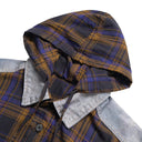 Gradient Plaid Hooded Overshirt