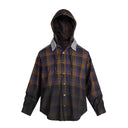 Gradient Plaid Hooded Overshirt