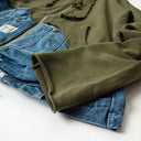 Green Denim Patchwork Hoodie