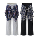 Plaid Overlay Sweatpant