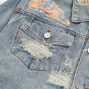 Veste cargo patchwork en jean