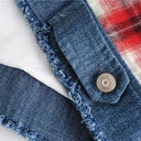 Plaid Denim Clash Jacket