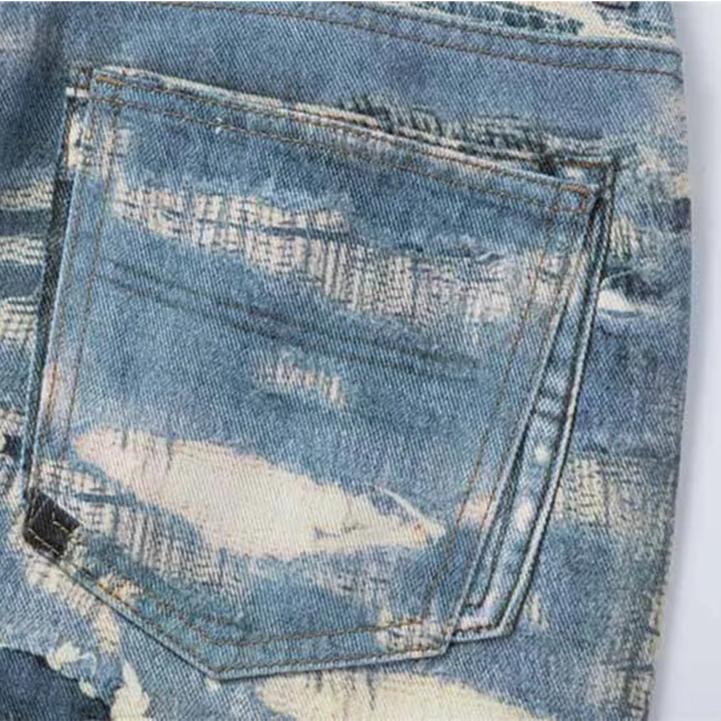 本日最終値下げ‼️THEREDTHREAD print denim Vintage Red Monkey Martin KSOHOH Let it Bee Selvedge Dark