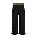 Leopard Stacked Denim Jeans