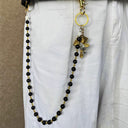 Onyx Prayer Bead Wallet Chain