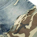 Distressed Camouflage Cargo Jeans