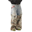 Distressed Camouflage Cargo Jeans