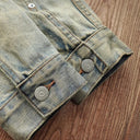 Veste cargo patchwork en jean