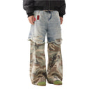 Distressed Camouflage Cargo Jeans