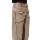 Stacked Suede Trouser