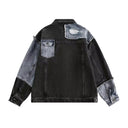 Veste cargo patchwork en jean